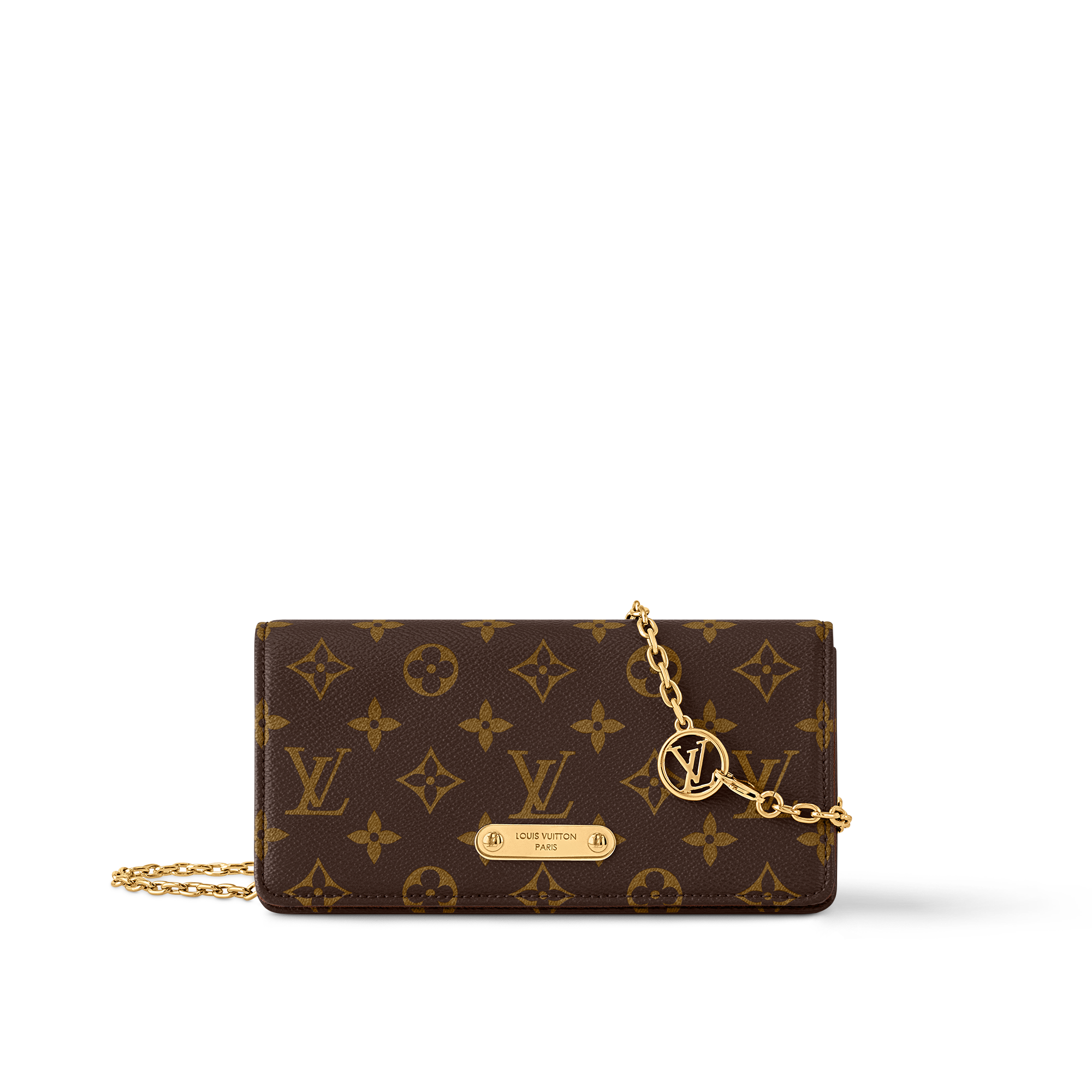 Lily Wallet On Chain Bag Luxury Monogram Canvas Brown LOUIS VUITTON